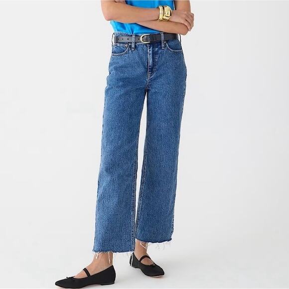 J. CREW Jeans SZ 26P Petite Slim Wide Leg Cutoff Cotton Stretch Beach Way BT617 - Picture 1 of 16